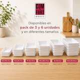 thumbnail of COM-FORT HOUSE Bandejas de Plástico Rectangulares Blanco, Pack 6, 43,5x28,5x7,5 cm, Organizador Multiusos para Cocina, Nevera, Baño y Almacenaje
