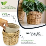 thumbnail of Innovativer Blumentopf geflochten aus Wasserhyazinthe, mit Pflanztopf aus nachhaltigen Rohstoffen, Rund, HMF 37280, 14 cm Durchmesser
