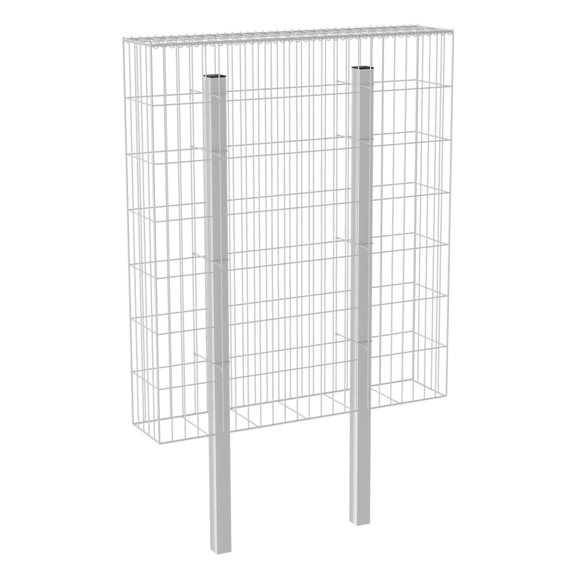 Wilk Gabionenzaun aus Draht Ø 5mm, feuerverzinkt, 120x140x25cm, Steinbedarf ca. 500 kg