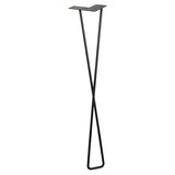 thumbnail of WAGNER Möbelbein HAIRPIN LEG TWIST- Retro Style - 12 x 12 x 71 cm, Stahl schwarz, Bein schräg &Anschraubplatte- 12837101