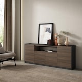 thumbnail of Sideboard, Highboard, 207x80x37 cm, 4 Türen, Wohnzimmer, Küche, Dunkler Eiche und Schwarz