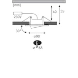 thumbnail of Paulmann Spot encastré LED Calla  orientable IP65 rond 90mm 30°  6W 530lm 230V  4000K Chrome mat 99928