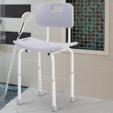 thumbnail of HOMCOM Silla de Ducha Taburete Baño Asiento con Respaldo Altura Regulable Antideslizante 43x50,6x71-88 cm Gris