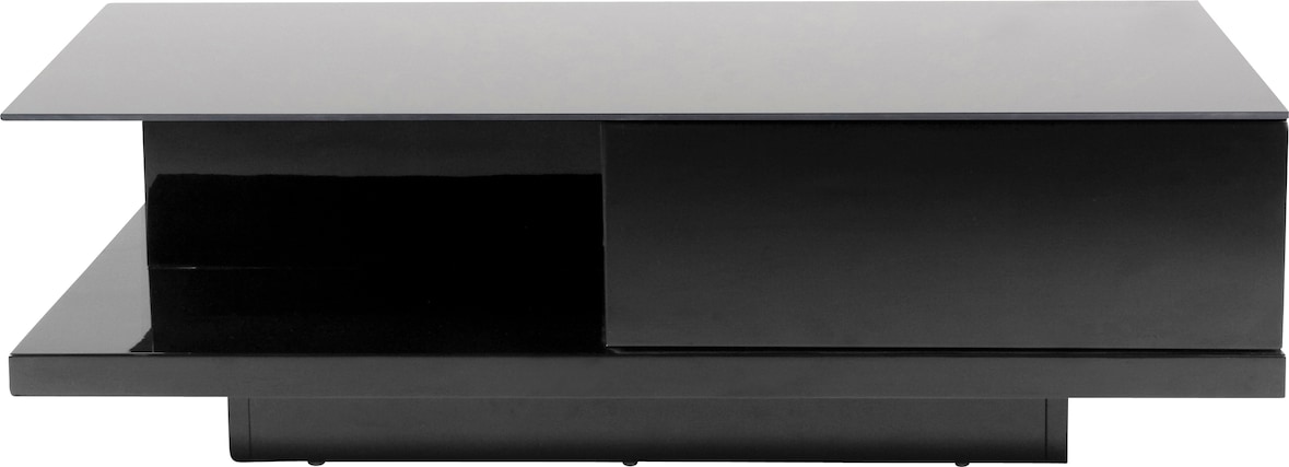 SalesFever Couchtisch rechteckig | mit Schublade | MDF-Holz | B 120 x T 60 x H 36 cm | schwarz