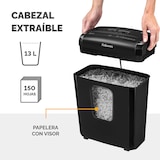 thumbnail of Fellowes Destructora trituradora de papel 6M MiniCorte, destruye 6 Hojas en partículas, Papelera 13 L. Bloqueo de Seguridad. Color Negro