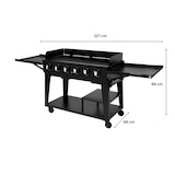 thumbnail of aro Gasgrill met 6 branders, grilloppervlak 106 × 48 cm, verrijdbaar, staal, zwart