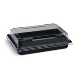 thumbnail of 500x Sushi Schalen schwarz Set mit Deckel transparent PET 171 x 123 x 43 mm