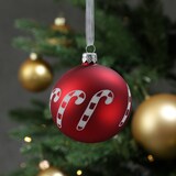 thumbnail of Christbaumkugel Zuckerstange Weihnachtskugel Glas D: 8cm matt rot