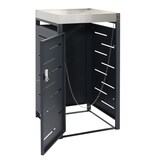 thumbnail of 1er-Mülltonnenverkleidung | HxBxT 110x60x62cm | 80-240 Liter | Mülltonnenbox Pflanzkasten Edelstahl-Metall