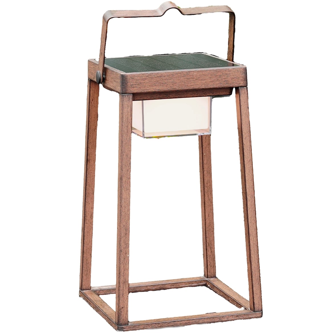 Lumisky Verona 30 cm hohe, batteriebetriebene Solarlaterne Aluminium Braun
