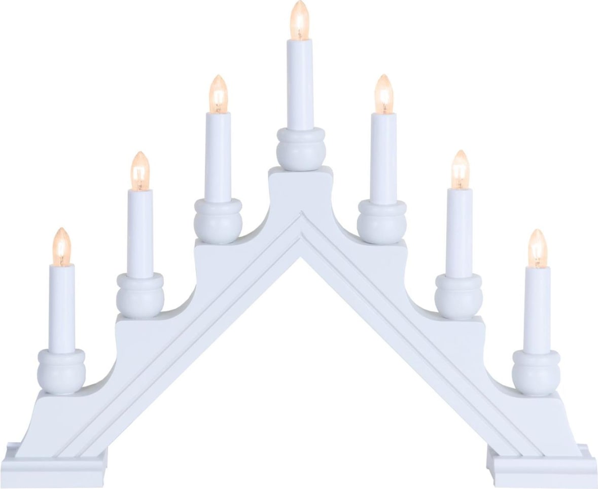 Lichterbogen Schwibbogen Weihnachtsleuchter 7-flammig Schalter weiß