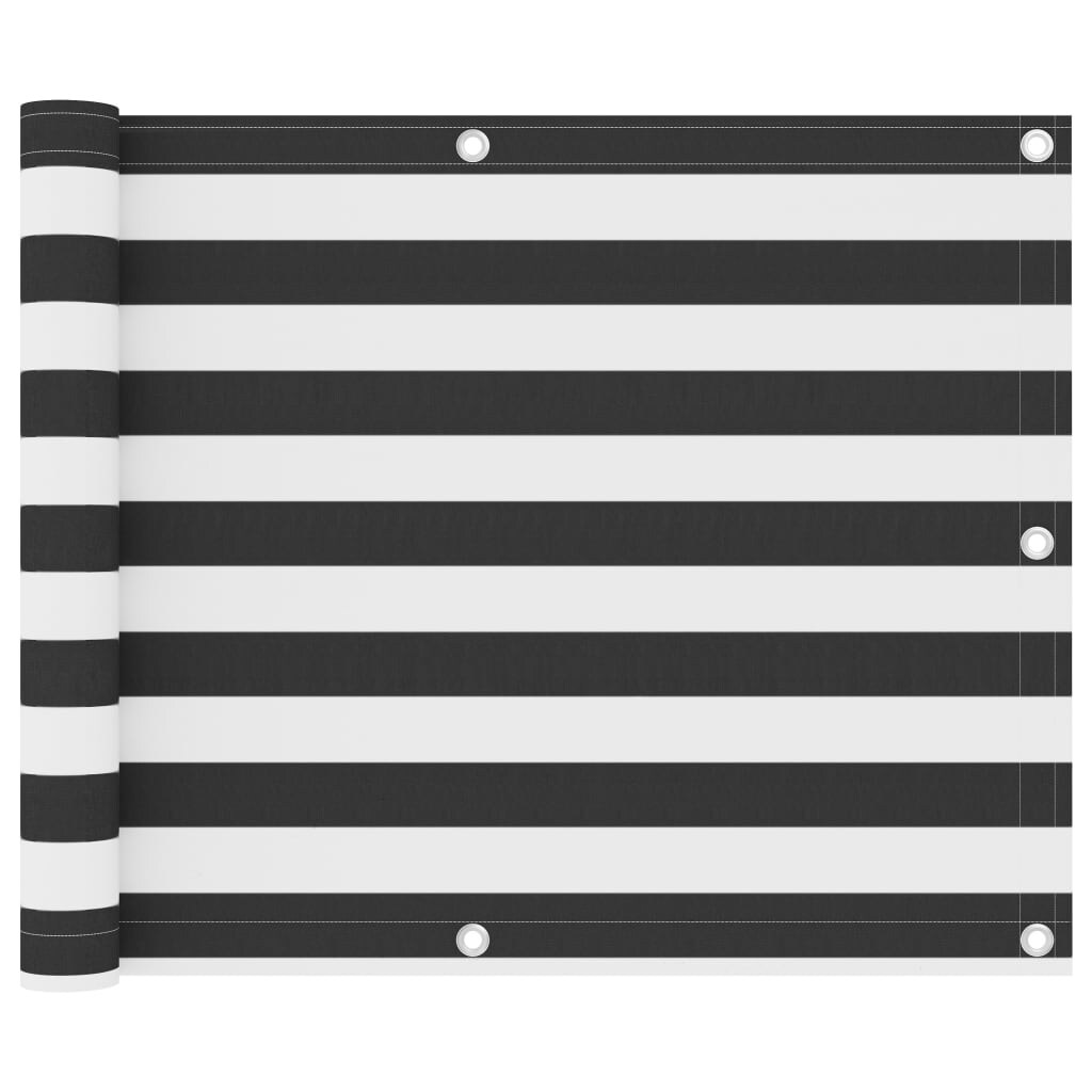 Écran de balcon Anthracite et blanc 75x400 cm Tissu Oxford Modèle Brise Marine