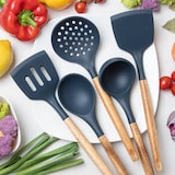 thumbnail of 3 Claveles - Pack de 5 Utensilios de Cocina en Silicona con Mango de Madera de Haya