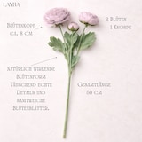 thumbnail of Künstliche Ranunkel Altrosa wie echt - Kunstblume 3 Blüten Deko
