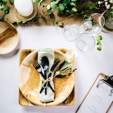 thumbnail of BIOZOYG 100 Stück Einwegteller Ø 23cm Palmblatt-Teller, rund, biologisch abbaubar, umweltfreundlich, kompostierbar, wiederverwertbar, Wegwerfteller