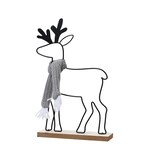 thumbnail of Dekofigur Hirsch mit Schal 29cm Metall Schwarz