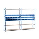 thumbnail of PROREGAL Fachbodenregal MAXIMUS mit 352x Sichtlagerboxen à 2L Fachlast 114kg Komplettregal HxBxT 200x250x30cm 8 Ebenen Lichtblau/Lichtgrau