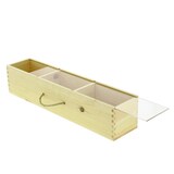 thumbnail of CREAPAK Mezzo Boite en pin naturel 3 cases + couvercle glissière plexi 50x10.5x10.5 cm - carton de 6