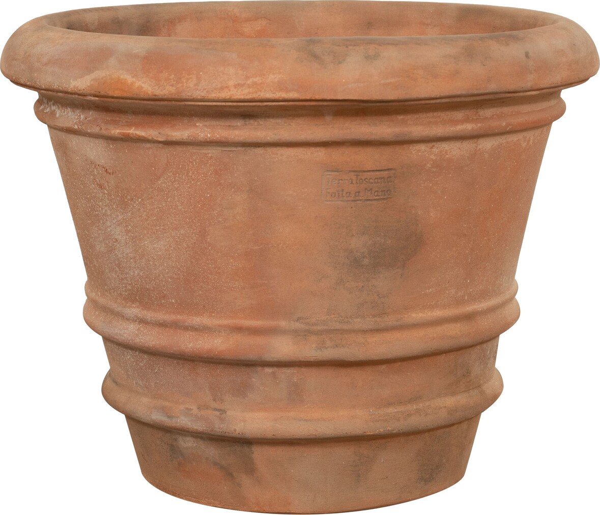 Biscottini Vasi per fiori 50x50X40 cm - Vaso rotondo in Terracotta - Vasi da interno - Fioriera esterno da giardino Made in Italy - Vaso balcone tondo