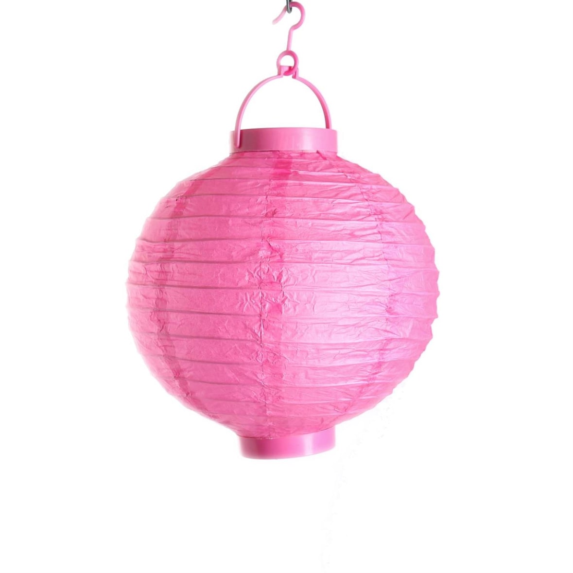 LED Lampion kaltweiße LED D: 20cm Kugel Laterne Partylampion pink