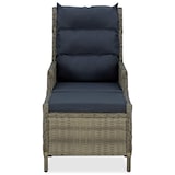 thumbnail of vidaXL Verstelbare tuinstoel met voetenbank poly rotan bruin