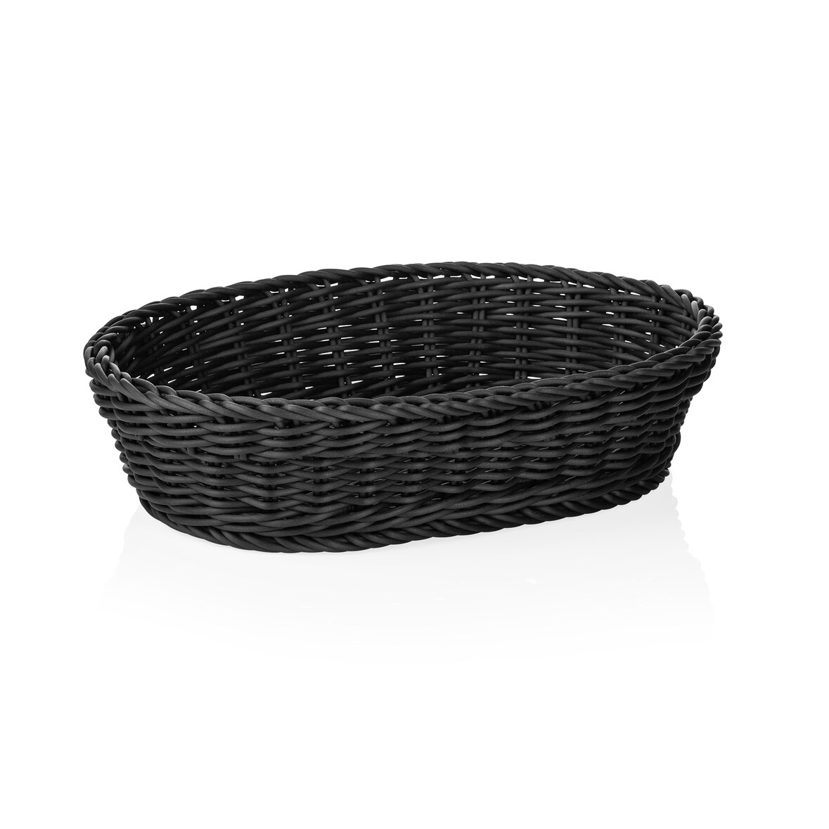 WAS Germany - Korb WEAVER PRO Tischkörbe, 28 x 16 x 8 cm, oval, schwarz, Polypropylen