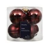 thumbnail of 6 Weihnachtskugeln Glas 8cm matt & glänzend Christbaumkugeln Weihnachtsbaumkugeln Groß Christbaumschmuck Weihnachtsbaumschmuck Deko Kastanienbraun