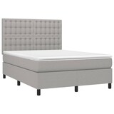 thumbnail of vidaXL Boxspringbett mit Matratze & LED Hellgrau 140x200 cm Stoff