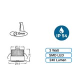 thumbnail of 3w Mini LED Einbauleuchte Einbaustrahler Einbauspot Spot Schwarz 6500K Kaltweiß 240 Lumen Schutzart IP54