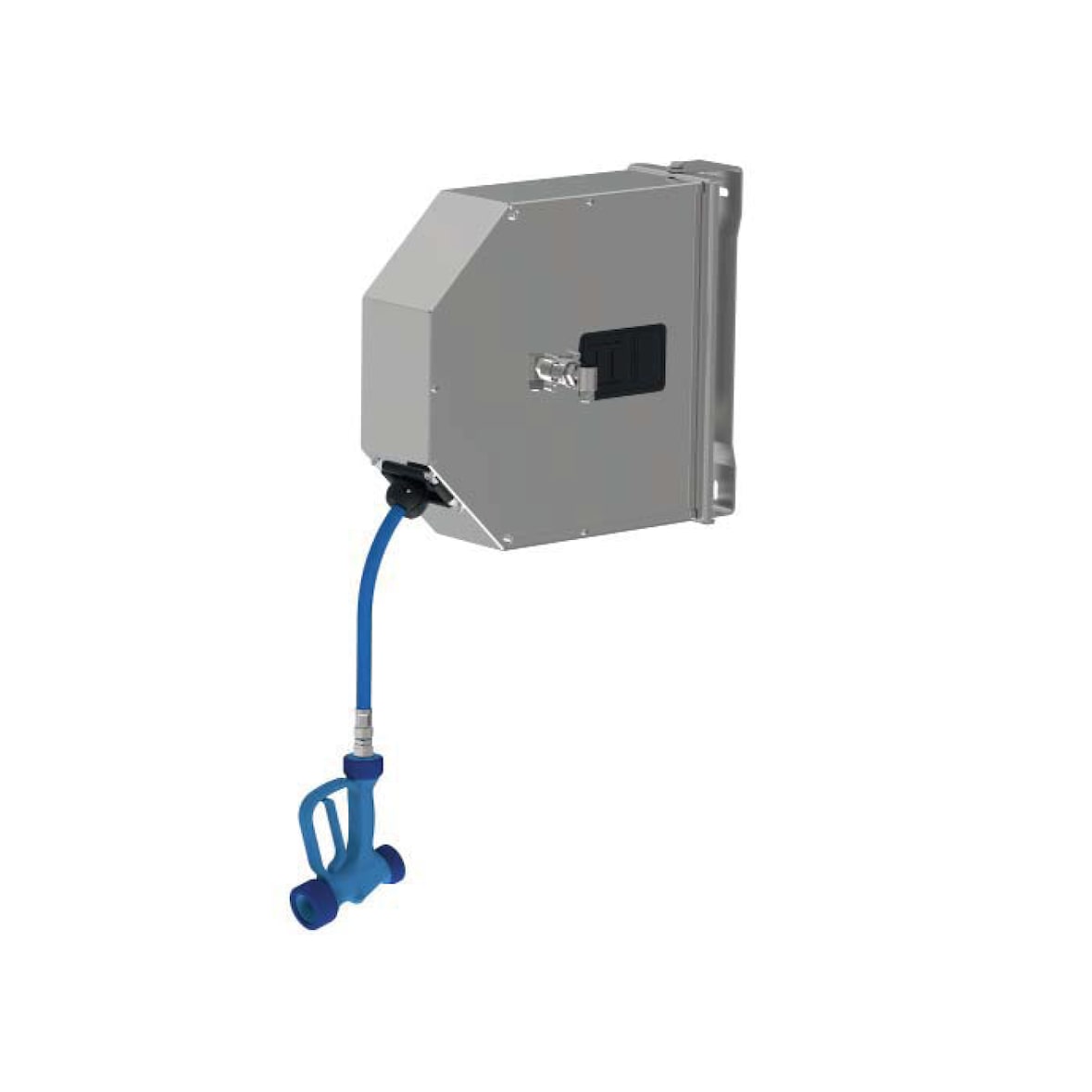 Geschlossener Schlauchaufroller zur Wandmontage Edelstahl 10m