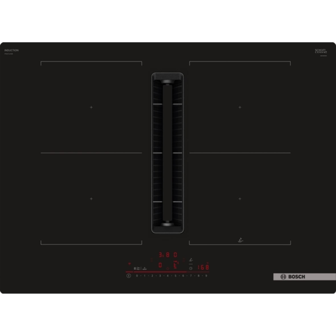 Bosch Serie 6 PVQ711H26E Kochfeld mit Dunstabzug (Induktion), 70 cm, Rahmenlos aufliegend
