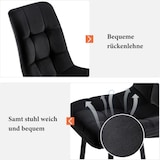 thumbnail of Essgruppe ausziehbar Esstisch mit 4 Samtstühlen 75x160x80 cm Weiß+Schwarz MDF Metall, modernes Set für Küche und Esszimmer
