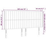thumbnail of vidaXL LED Kopfteil Schwarz 183x16x118/128 cm Stoff