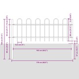 thumbnail of vidaXL Gartenzaun 3 pcs Grau 5,1 x 0,8 m Pulverbeschichteter Stahl