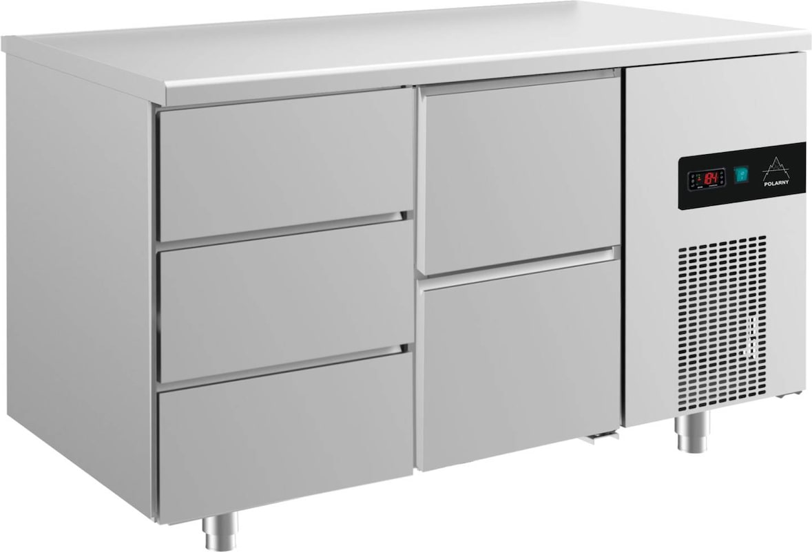 A&S Kühltisch -2 bis +8°C 1400x700x850mm mit 1x zwei Schubladen und 1x drei Schubladen