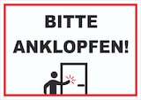 thumbnail of Schild Bitte anklopfen waagerecht A3 Rückseite selbstklebend