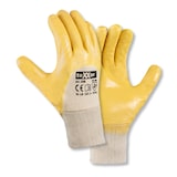 thumbnail of 12 Paar teXXor® Nitril-Handschuhe mit Strickbund, Arbeitshandschuhe, Nitrilhandschuhe, Gelb - Größe 9 (L)