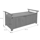 thumbnail of Arca de arrumação HWC-O13, arca de jardim, caixa de almofadas, madeira de abeto FSC® 53x108x60cm ~ natural