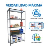 thumbnail of SimonRack Metallregal, 1500x1200x400 mm, 4 Ebenen, Metallboden, 200 kg Biegepunkt, Anthrazit/Weiss - Simonclick