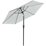 thumbnail of Sombrilla de jardín Ø230x216 cm parasol de terraza con apertura manual ángulo ajustable e impermeable para balcón piscina crema
