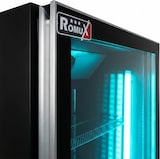 thumbnail of Romux® Glastürkühlschrank MD 450 Liter 1 Tür Schwarz mit Belüftet | Professioneller Getränkekühlschrank mit Glastür & LED