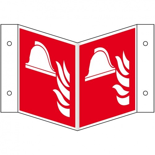 Schild I Brandschutz-Nasenschild Brandbekämpfung, Kunststoff, 200x200mm, ASR A1.3, DIN EN ISO 7010 F004