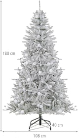 thumbnail of COSTWAY 180 cm künstlicher Weihnachtsbaum mit Beleuchtung und Schnee, 51 Kugellampen, Fernbedienung und Zeitschaltuhr, Weihnachtsbaum