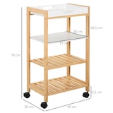 thumbnail of Carrito de Cocina de 4 Niveles Carrito Verdulero Carro Multiusos con 2 Bandejas Extraíblse y Estante para Comedor Baño 40x30x76 cm