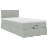 thumbnail of vidaXL Ottoman-Bett mit Matratze & LEDs Hellgrau 90x190 cm Samt