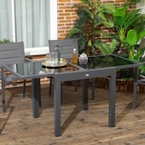 thumbnail of Outsunny Mesa de Jardín Extensible de Aluminio con Tablero de Vidrio 160x80x75cm