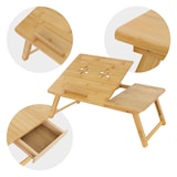 thumbnail of ML-Design Laptoptisch Bambus höhenverstellbar – Klappbarer Betttisch mit 4 Neigungswinkeln, Schublade & Lüftungslöchern, Frühstückstisch &