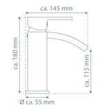 thumbnail of Schütte Waschtischarmatur, Wasserhahn mit Schwallauslauf CASCATA, geräuscharm, Chrom