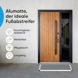thumbnail of Fußmatte außen 50x80 cm mit silbernem Aluminium Rand für Innen- und Außenbereich, Aluminium Schuhabstreifer mit Polypropylen-Fasern