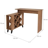 thumbnail of Bartafel HWC-M45, statafel bartafel wijnrek wijnkast, opbergvakken 93x120x98cm, bruin